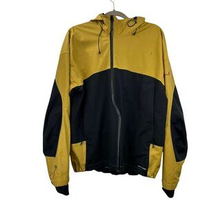 Westcomb Men's Medium Waterproof Jacket Event Hooded Full Zip Yellow & Gray